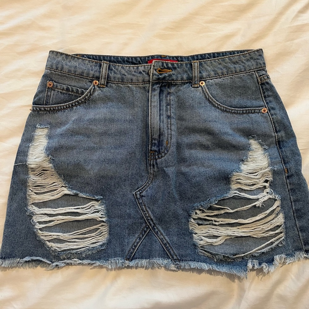 Caffeine Denim skirt size M with rips